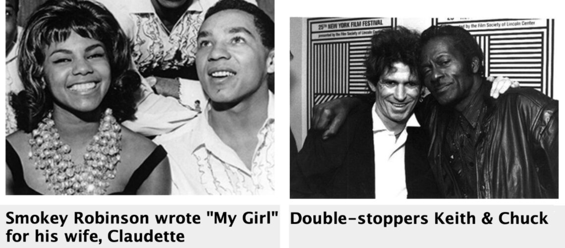 smokey robinson my girl, keith richards, chuck berry double-stoppers